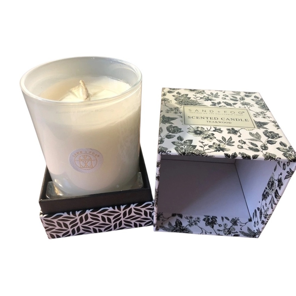 Sand Fog Scented Candle Teakwood Glass Jar 8 Oz New In Box‎